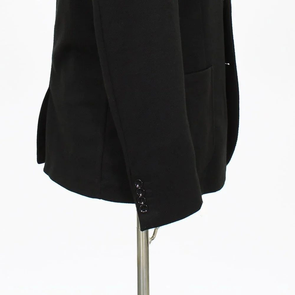 Paul Jones 40R Black Solid 2-Button Sport Coat Blazer Jacket V532